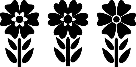 Stencil Flower Icon Cartoon Clipart Vector Illustration 41885511 Vector