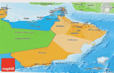 Political Shades Panoramic Map Of Oman