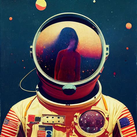 Wall Art Print Poster Of An American Astronaut In Space Sci Fi Art