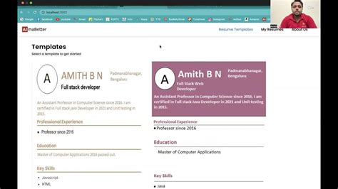 Almabetter Resume Builder Frontend Capestone Project Youtube