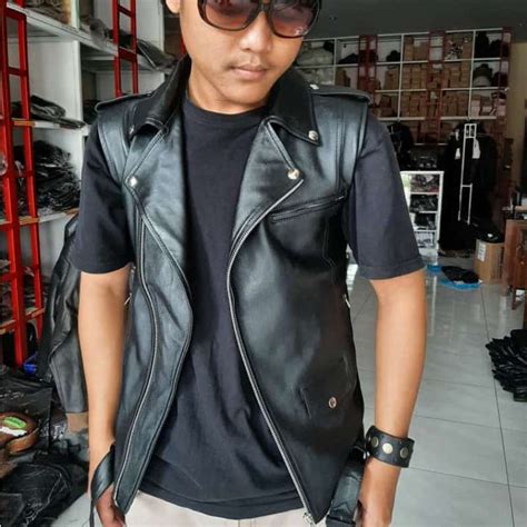 Jual Jaket Kulit Rompi Domba Motor Pria Bikers Sports Touring Ramones