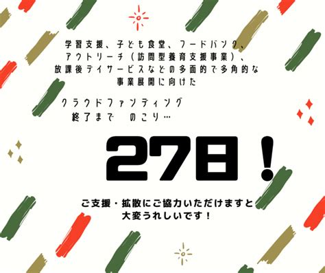 クラウドファンディング終了まで残り27日！ 包括的な子ども支援事業構築に取り組みます！（npo法人いるか 20221220 投稿