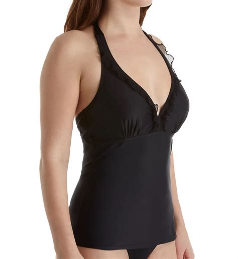 Pour Moi 62005 Mesh It Up Underwire Halter Tankini Swim Top