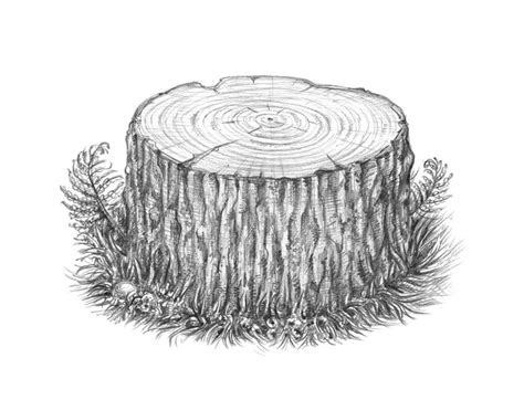 Tree Stump Drawing at PaintingValley.com | Explore collection of Tree ...