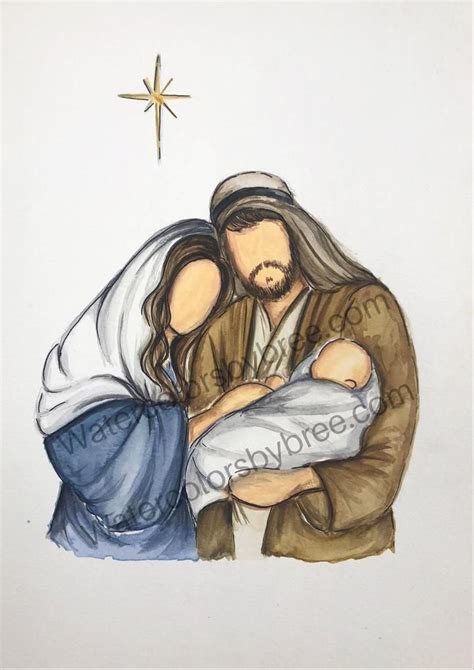 Bethlehem Aquarell Christmas Paintings Christmas Drawing Nativity