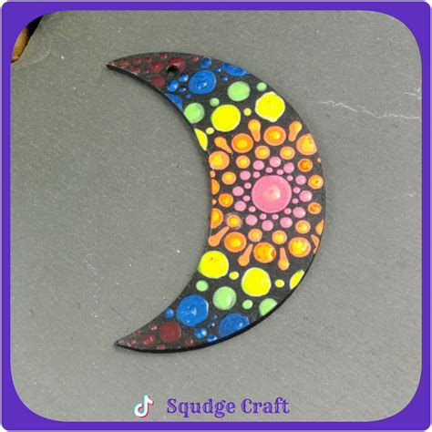 Crescent Moon Dot Art Squdge Craft