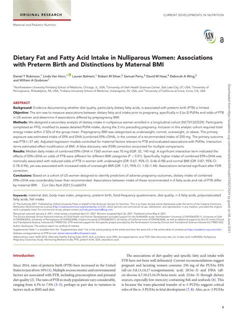 Pdf Dietary Fat And Fatty Acid Intake In Nulliparous Women