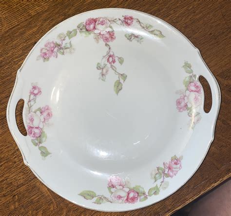 Gorgeous Antique Z S C Bavaria Pink Roses Serving Plate Etsy