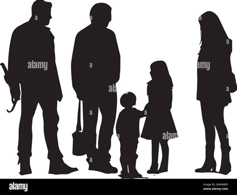 Un Conjunto De Silueta Familia Ilustraci N Vectorial Imagen Vector De