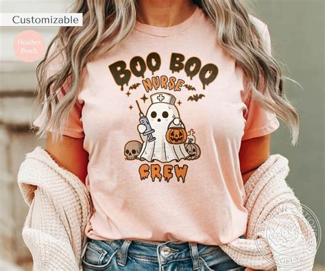Halloween Nurse Boo T Shirt Spooky Doodles Cute Nurse Boo Boo Crew T