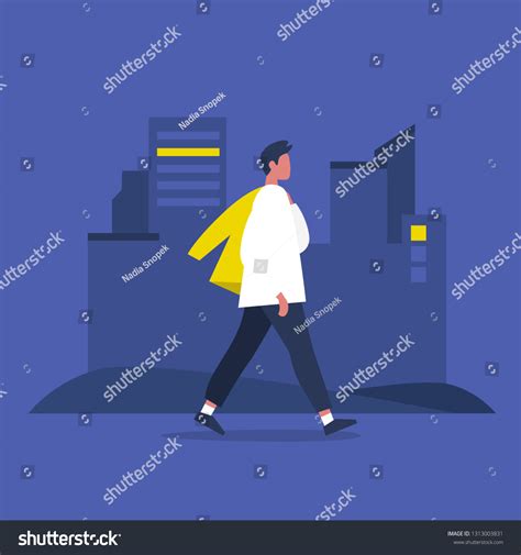 Man Walking Night Side View Over 26 Royalty Free Licensable Stock