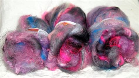 Textured Art Batt Hand Carded Spinning Fibre With Locks 100g Etsy