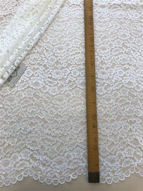 Offwhite Lace Fabric Embroidered Lace French Lace Wedding Etsy