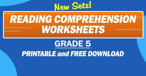 Reading Comprehension Worksheet In Grade 5 New Set Free Download