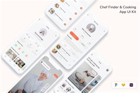 Chef Finder Cooking App Ui Kit Graphic By Betush Creative Fabrica