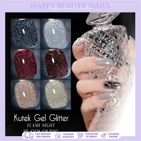 Annies Kutek Gel Flash Night Glitter Uv Led Isi Ml Beauty Nail Art