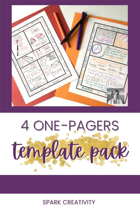 One Pagers For Any Novel One Pager Templates L 1 Pager Rubric