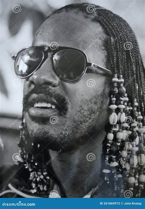 Stevie Wonder -blind Singer Photographed during Melbourne Press ...