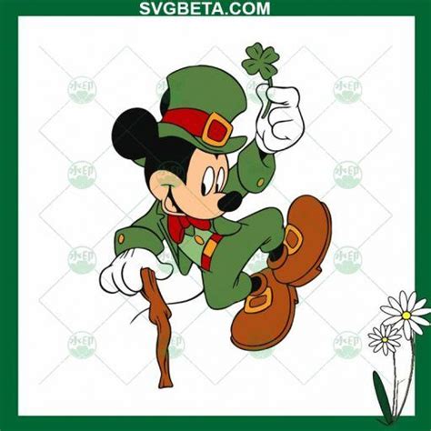 Mickey Mouse St Patricks Day Svg Mickey Shamrock Svg Disney St