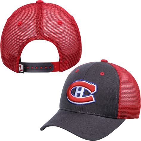 Mens Montreal Canadiens Zephyr Charcoal Basic Trucker Snapback