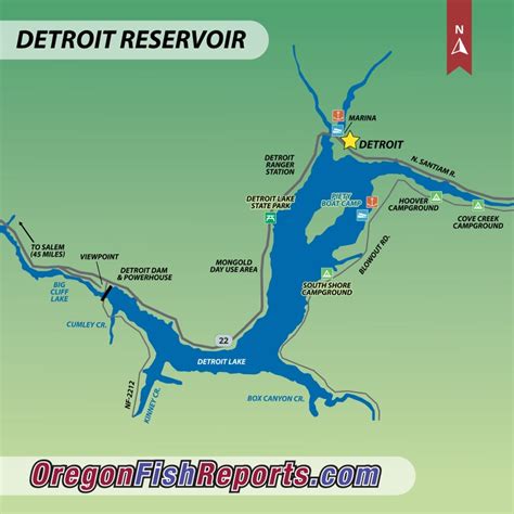 Detroit Reservoir - Detroit, OR - Fish Reports & Map