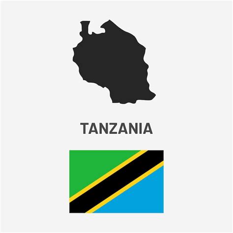 Mapa Y Bandera De Tanzania Vector Premium