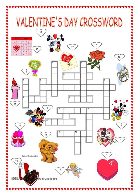 Free Valentine Crossword Puzzles Printable