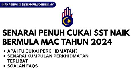 Senarai Cukai Sst Naik Bermula Mac