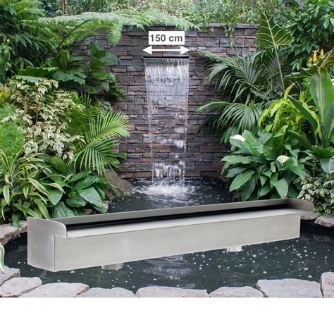 Cascade Lame D Eau 150 Cm Inox Pour Bassin De Jardin Et Piscines Le