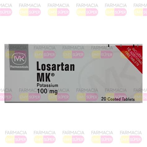 Losartan Mk 100 Mg 20 Tb 10 Tb Farmacia Emy