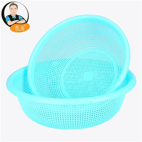 Double Plastic Kitchen Washing Vegetables Basin Drain Basket Sieve