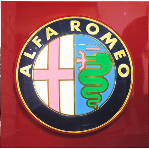 Alfa Romeo Genuine Dealer Sign With Illumination Italian Auto Parts And Gadgets Store