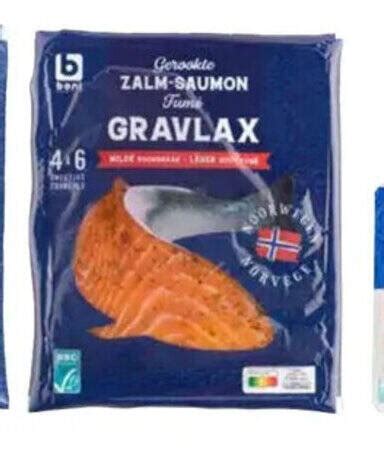 Gerookte zalm Gravlax 4 à 6 sneetjes 140 g promotie bij Colruyt