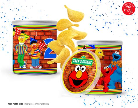 Sesame Street Pringles Label Design Hellopinkpartyshop