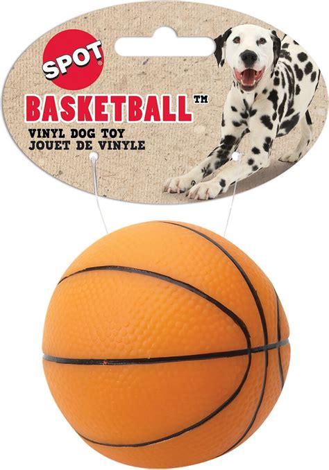 Ethical Pet Vinyl Basketball Squeaky Dog Chew Toy Color Varies 3 In