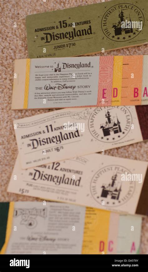 Vintage Disneyland Tickets Stock Photo Alamy