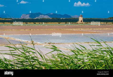 Salt Flats At The Natural Reserve Of The Saline Dello Stagnone Near