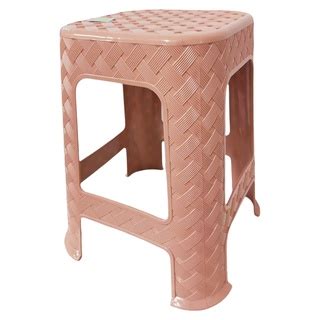 Banqueta Banco Plastico Rattan Empilhavel Rose Para Cozinha Sala Quarto