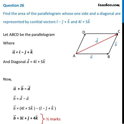 Find Area Of The Parallelogram Whose One Side And A Diagonal Are