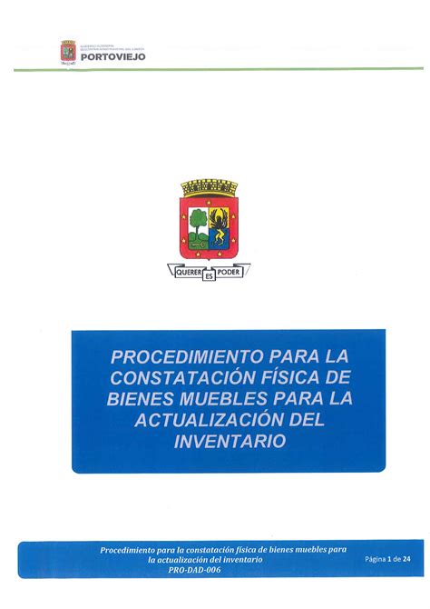 45 Procedimiento Para La Constatacion Fisica De Bienes Muebles Para La