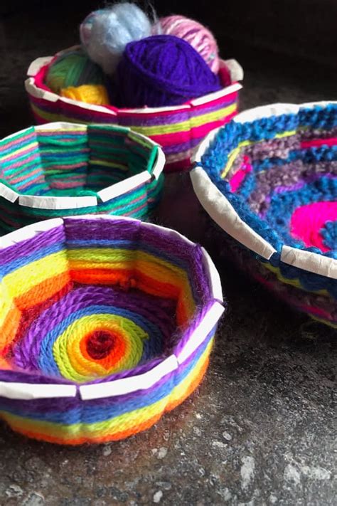 Paper Plate Weaving - Colourful Bowls - Happy Hooligans