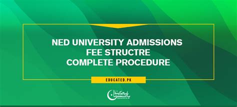 NED University Admission 2025 NEDUET Portal