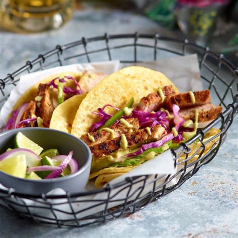 Ahi Tuna Tacos With Creamy Avocado Slaw Recipe From H E B Recipe