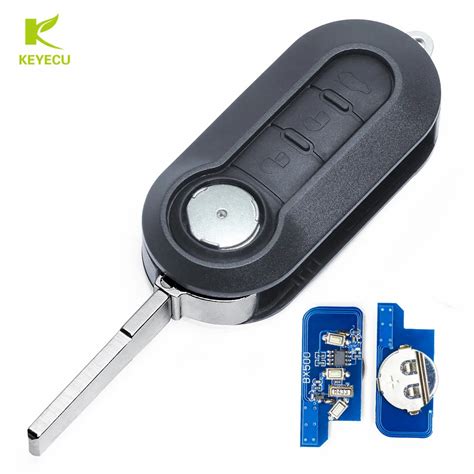 KEYECU Replacement Flip Remote Key Fob 3 Button 433MHz ID46 For Fiat