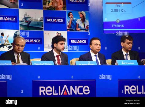 Anil Ambani, Chairman, Reliance Group and Jai Anmol Ambani, Additional ...