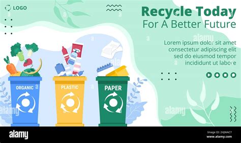 Recycle Process With Trash Post Template Flat Illustration Editable Of