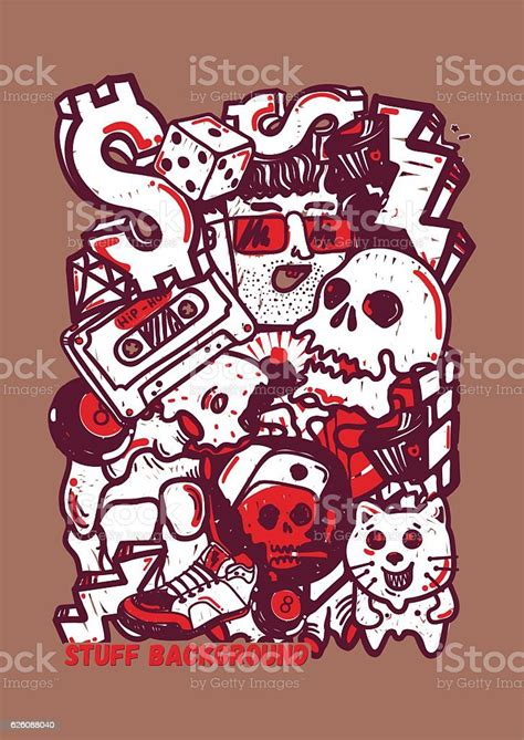 Detail Background Graffiti Stickers Stock Illustration Download Image