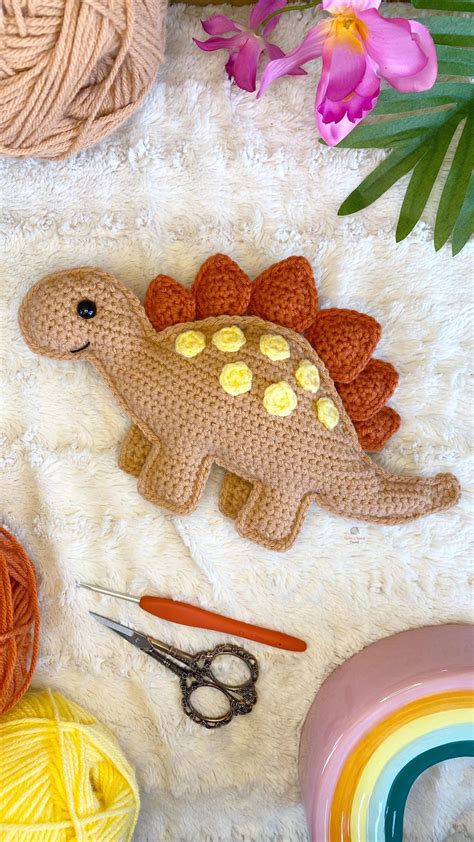 Stegosaurus Free Crochet Pattern • Spin A Yarn Crochet Crochet Ornament