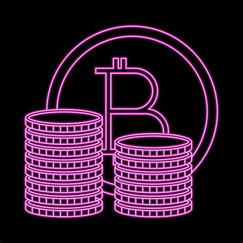 Premium Vector Cryptocurrency Bitcoin Stock Coin Neon Vector Symbol