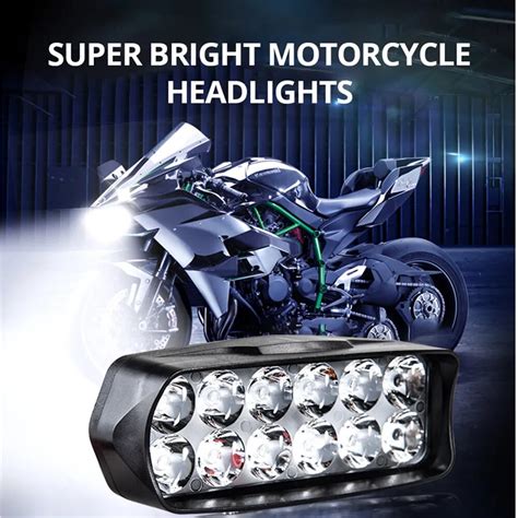 Farol LED Super Brilhante Spotlight Da Motocicleta Luz Do Carro 8 12 16